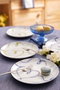 Hermia NNTHN21DUS4885946 Juego de Servir Pasteles de Porcelana Azul 4 Piezas